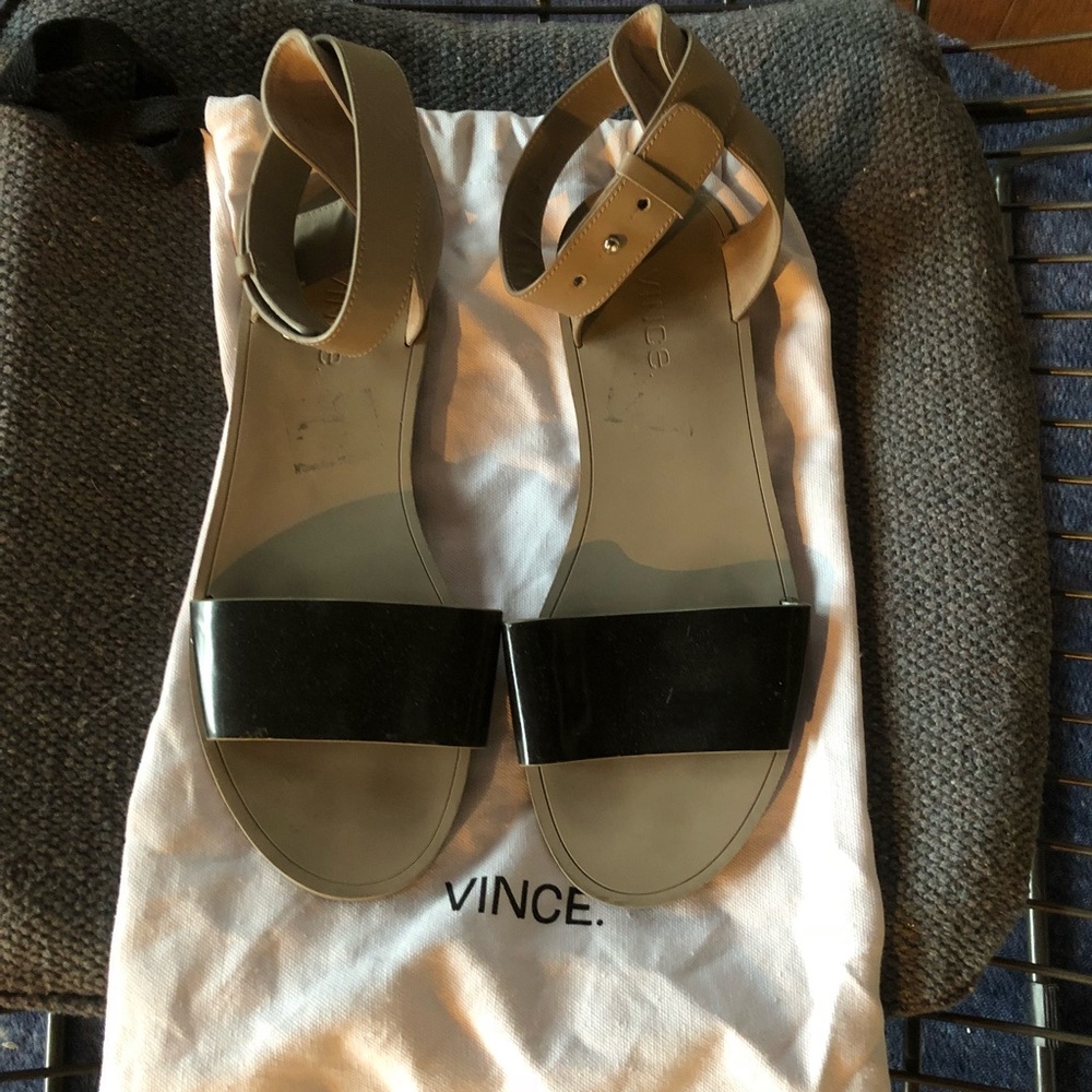 Vince grey and black sandals (7.5-8)